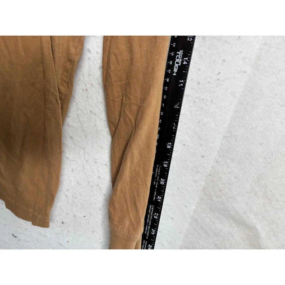 The North Face Mens XL Tan Brown Long Sleeve Graphic Logo T-Shirt Cotton Tee